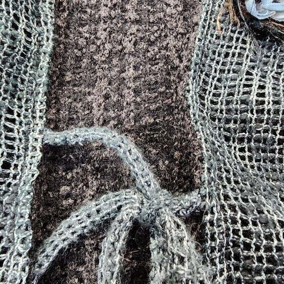 Vintage Art To Wear Cyberpunk Grunge Whimsygoth Knit Sweater Top Flower Gypsy - Picture 7 of 14